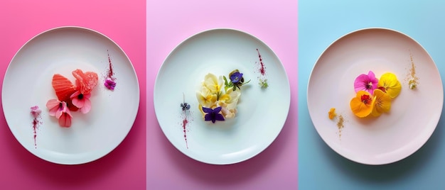 Zestaw potraw w pastelowych barwach